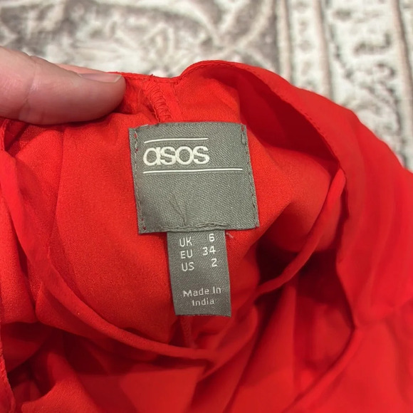 ASOS Pleated Dress Red Mini Valentines Sexy Date Summer Wedding Guest Easter - Picture 6 of 8